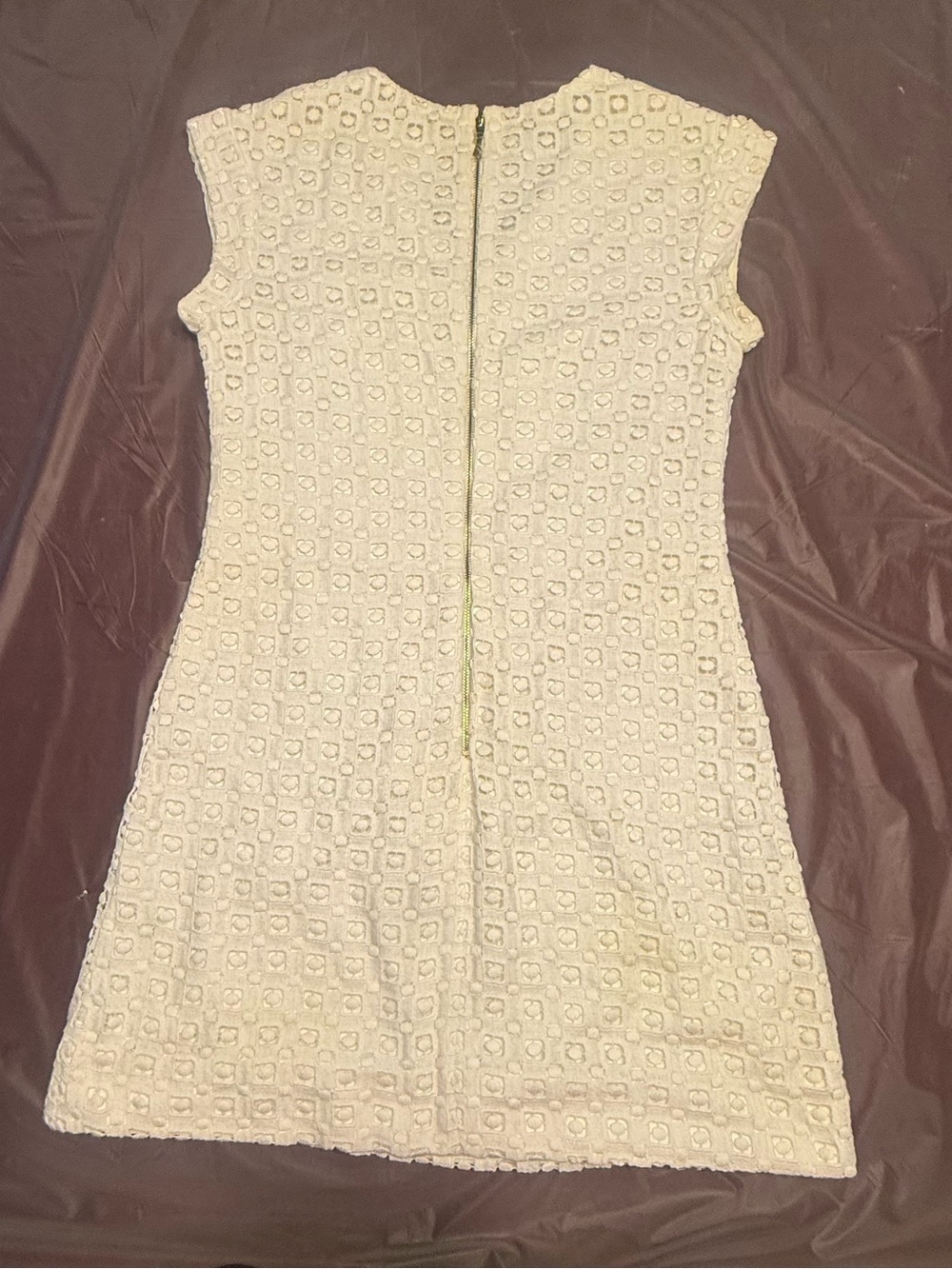 kate spade Cotton Cream Eyelet Lace Cap Sleeve V neck Dress Size 2/XS - Picture 3 of 8
